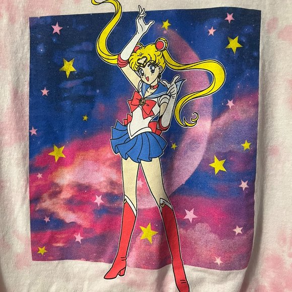 NWT Sailor Moon Pink white tie-dye long sleeve - Picture 6 of 8